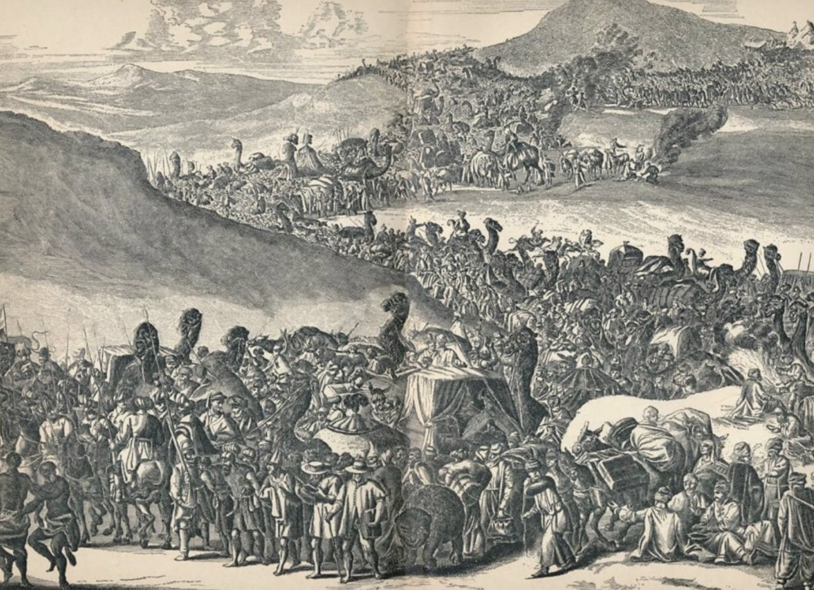 10. Sa caravane comptait 60 000 personnes et 12 000 esclaves.