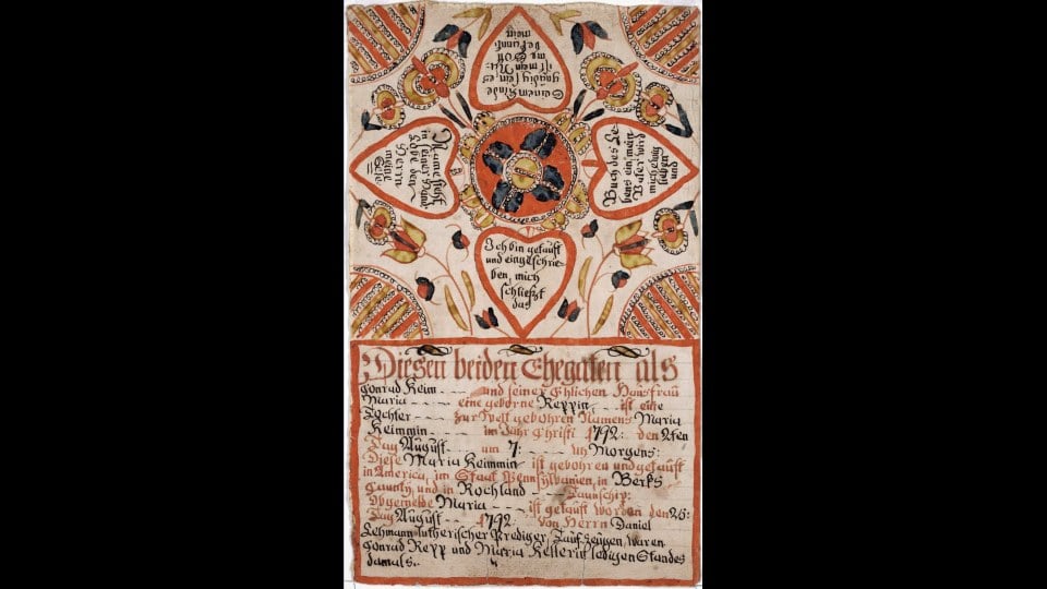 6. Fraktur Birth Certificates Lived In A Trunk, Not A Frame