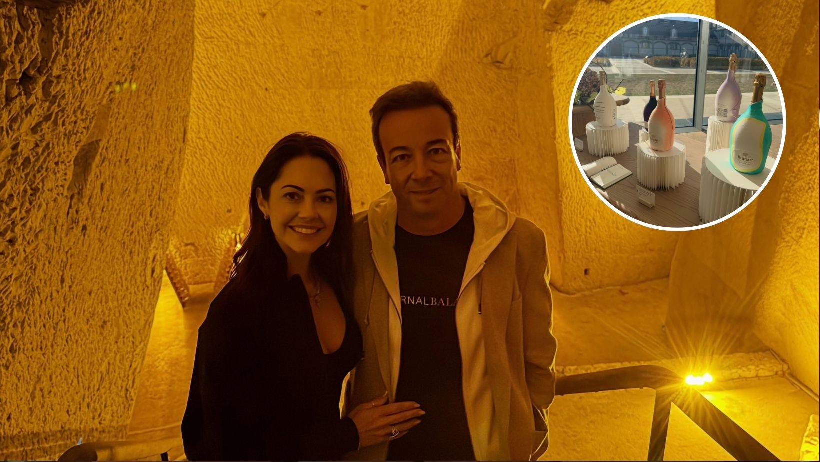 Luc Poirier et Isabelle Gauvin visitent la maison de champagne Ruinart en France