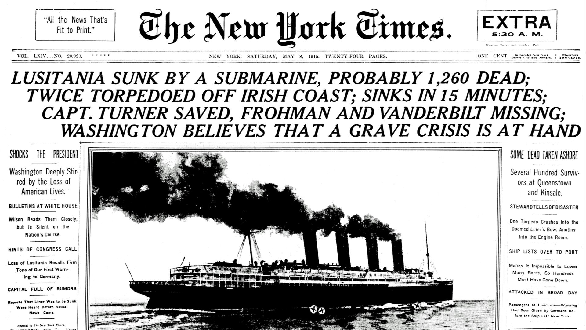 2. Le RMS Lusitania (1915)