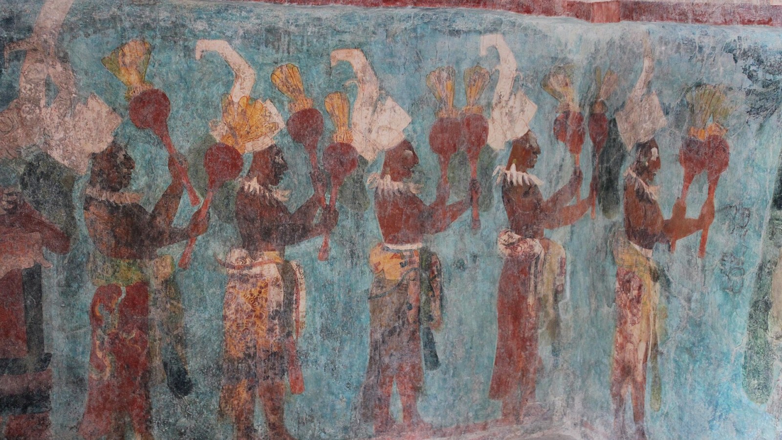 10. Une dalle de pierre scellait la salle du trône maya peinte de Bonampak