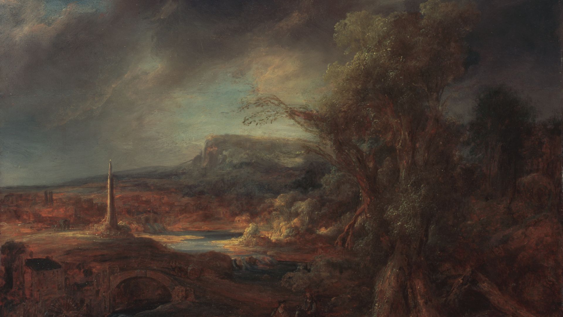 7. Paysage avec obélisque (1638)