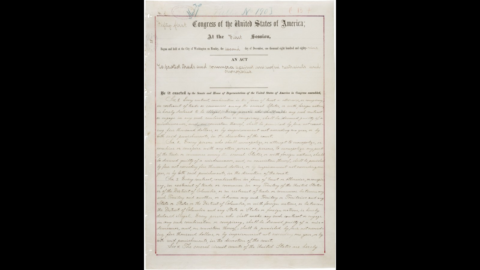 2. The Sherman Act Passed Almost Unanimously