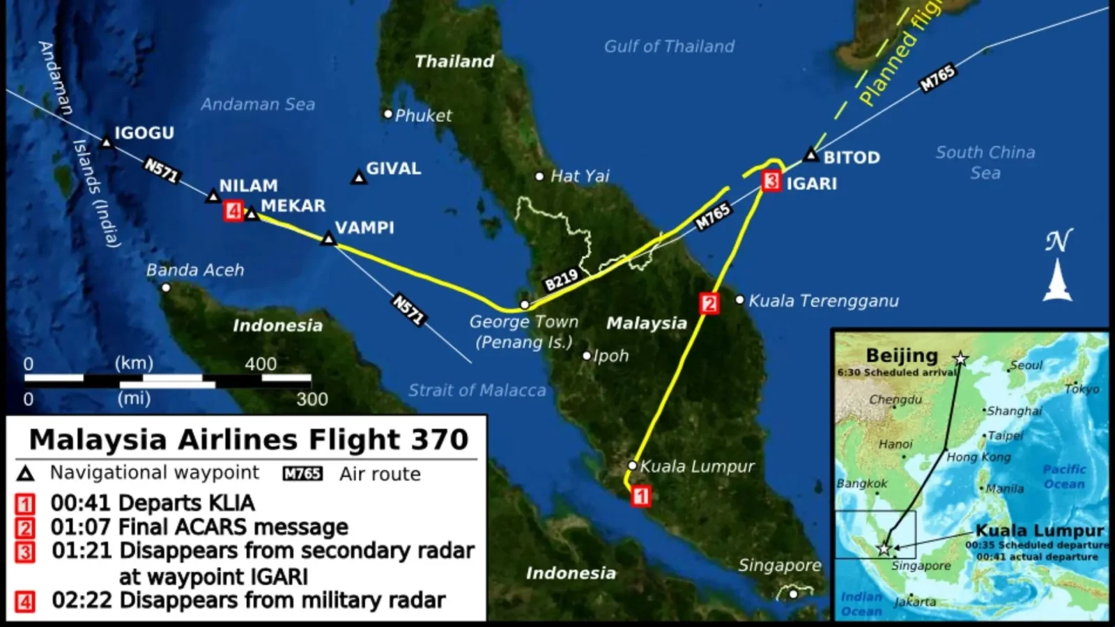 19. Le vol 370 de Malaysia Airlines disparaît dans l'espace aérien