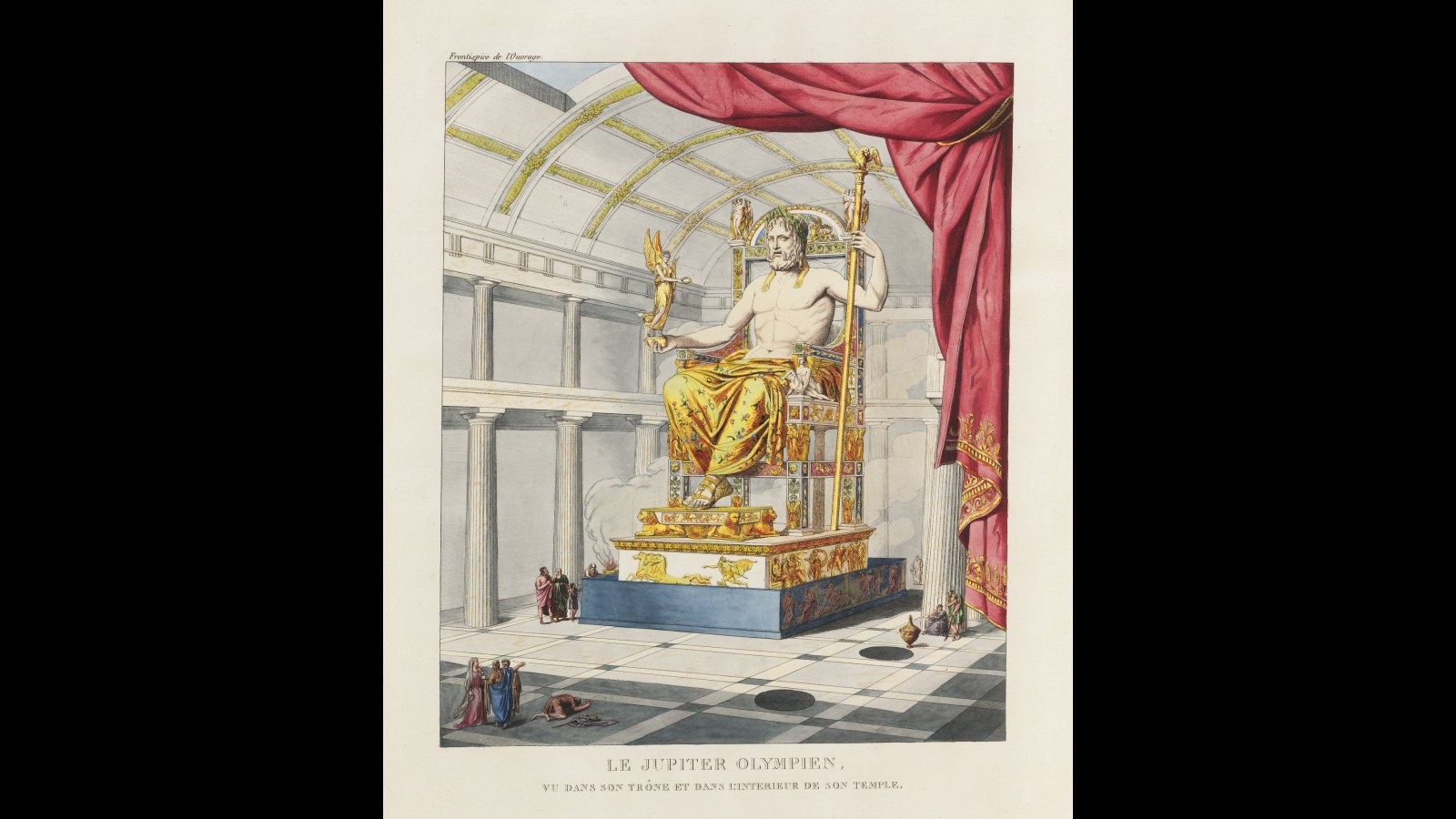 12. Quatremère de Quincy a reconstitué sur papier le Zeus d'or de Phidias
