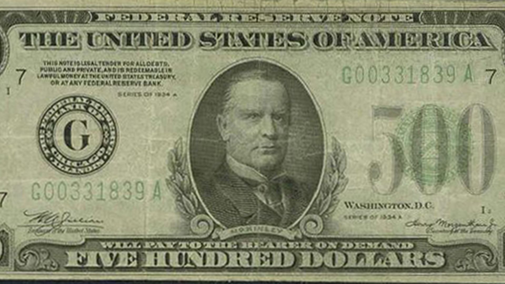 11. Il figurait sur le billet de 500 dollars