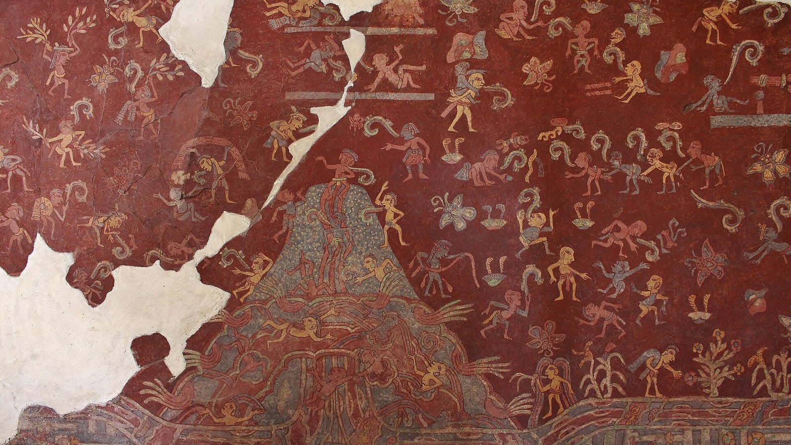 16. Une fresque représentant une déesse à Teotihuacan a été retrouvée sous des murs effondrés