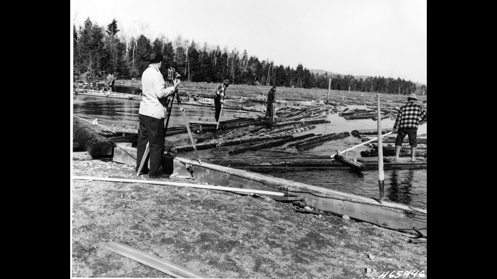 20. Log Drivers Ran Across Spinning Timber In Freezing Rapids