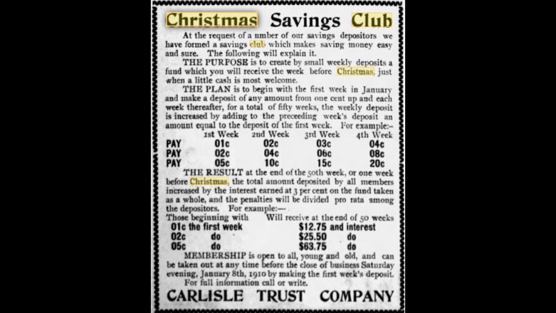 10. Le « Christmas Club » de Merkel Landis : l'argent des fêtes mis de côté