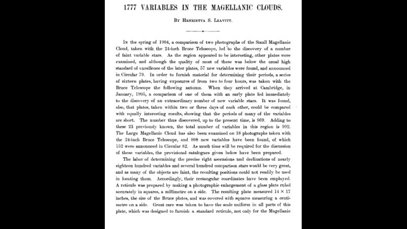 8. En 1908, Leavitt répertorie 1 777 étoiles variables récemment découvertes