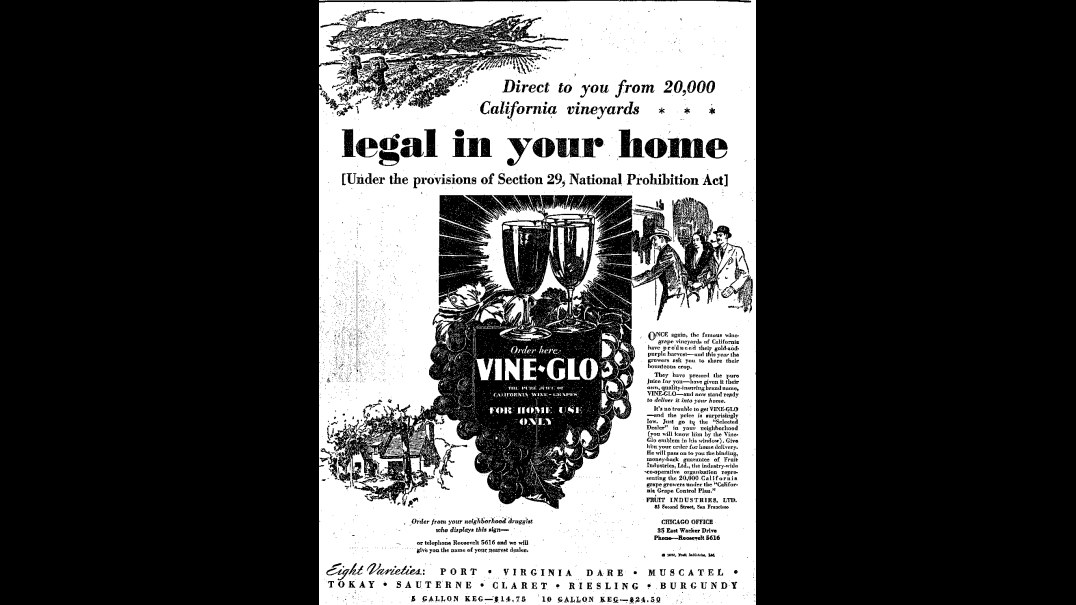 2. Les briques de vin de l'époque de la prohibition ont appris aux acheteurs à faire fermenter le vin