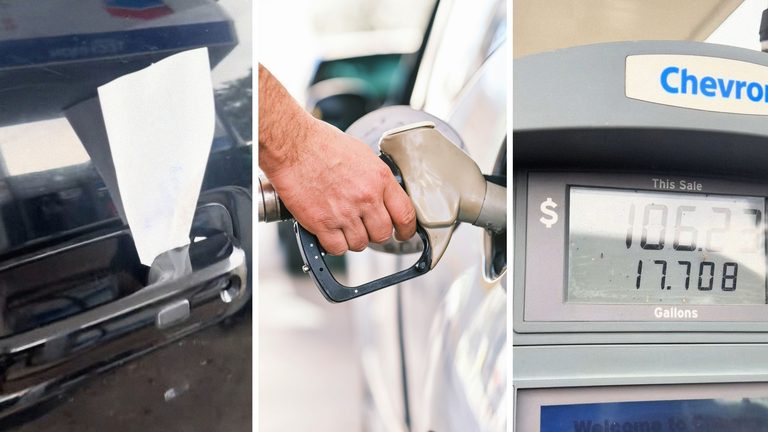 Man goes to the gas station. Then a woman tapes a shocking note to his door handle