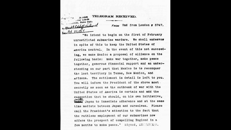 2. A Decoded German Cable Helped End American Neutrality