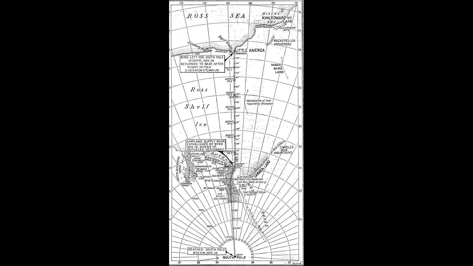 15. Richard Byrd survole le pôle Sud grâce au compas solaire mis au point par la Société