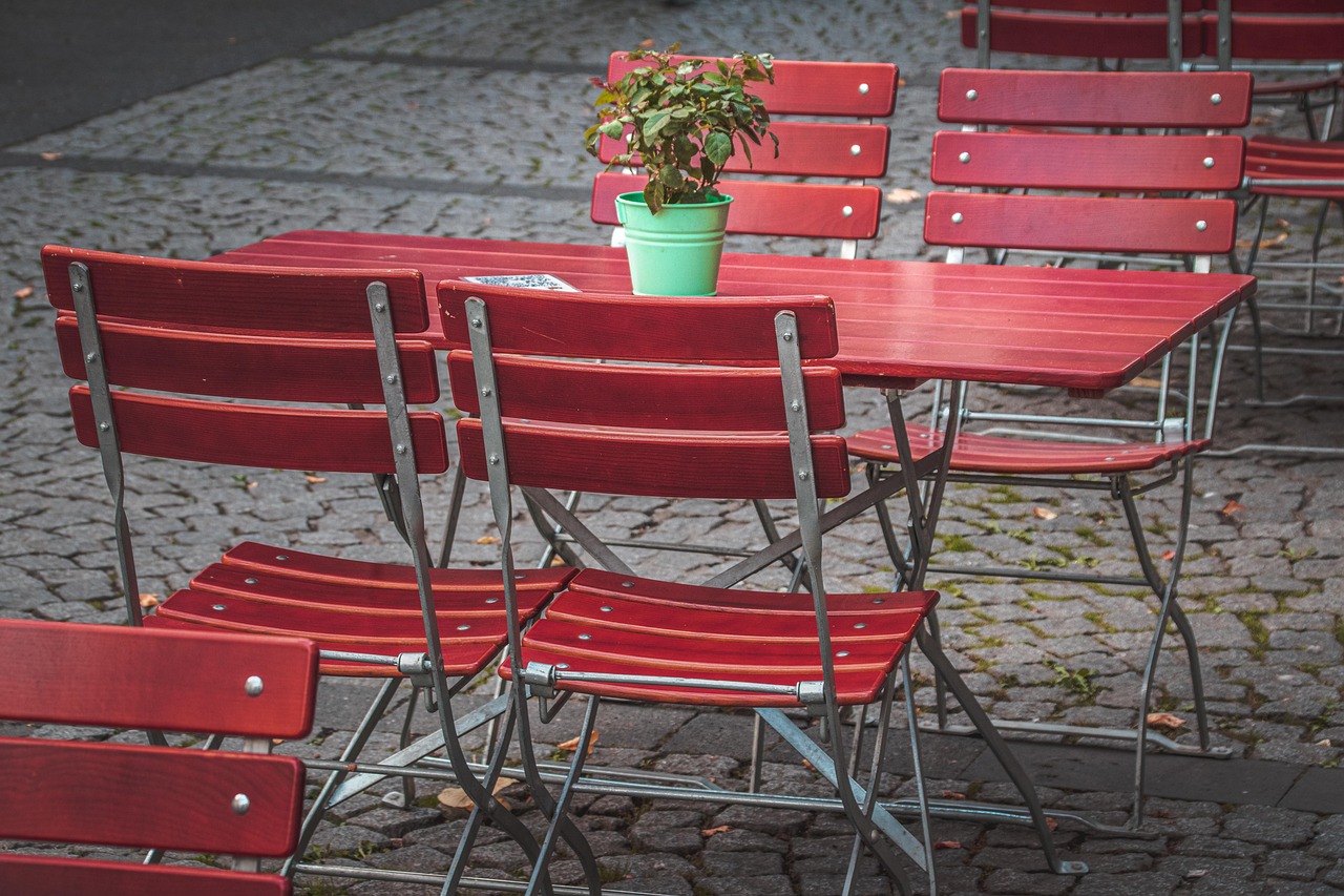 5. The folding bistro table with matching chairs