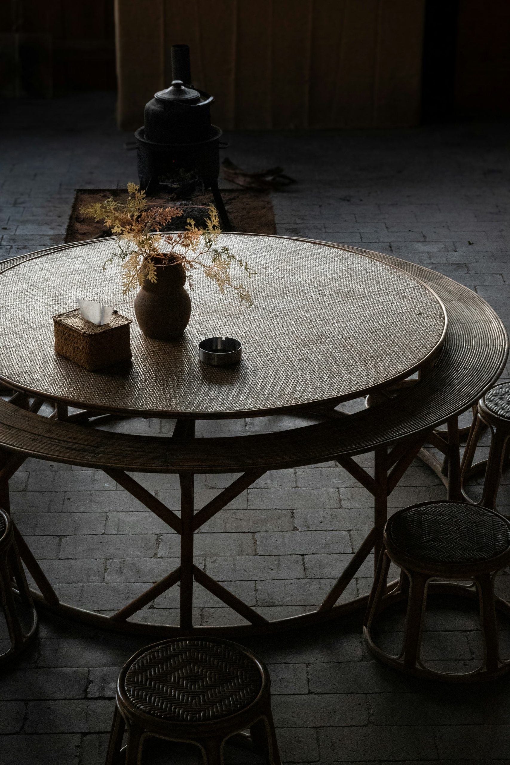 10. The metal table