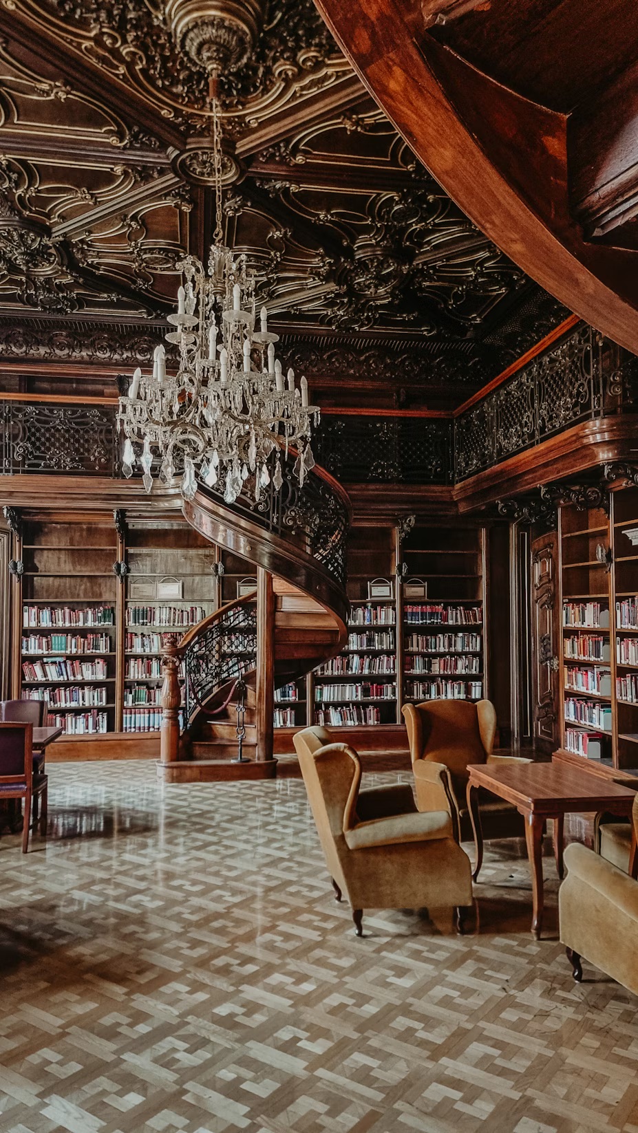 A luxurious mahogany bookcase