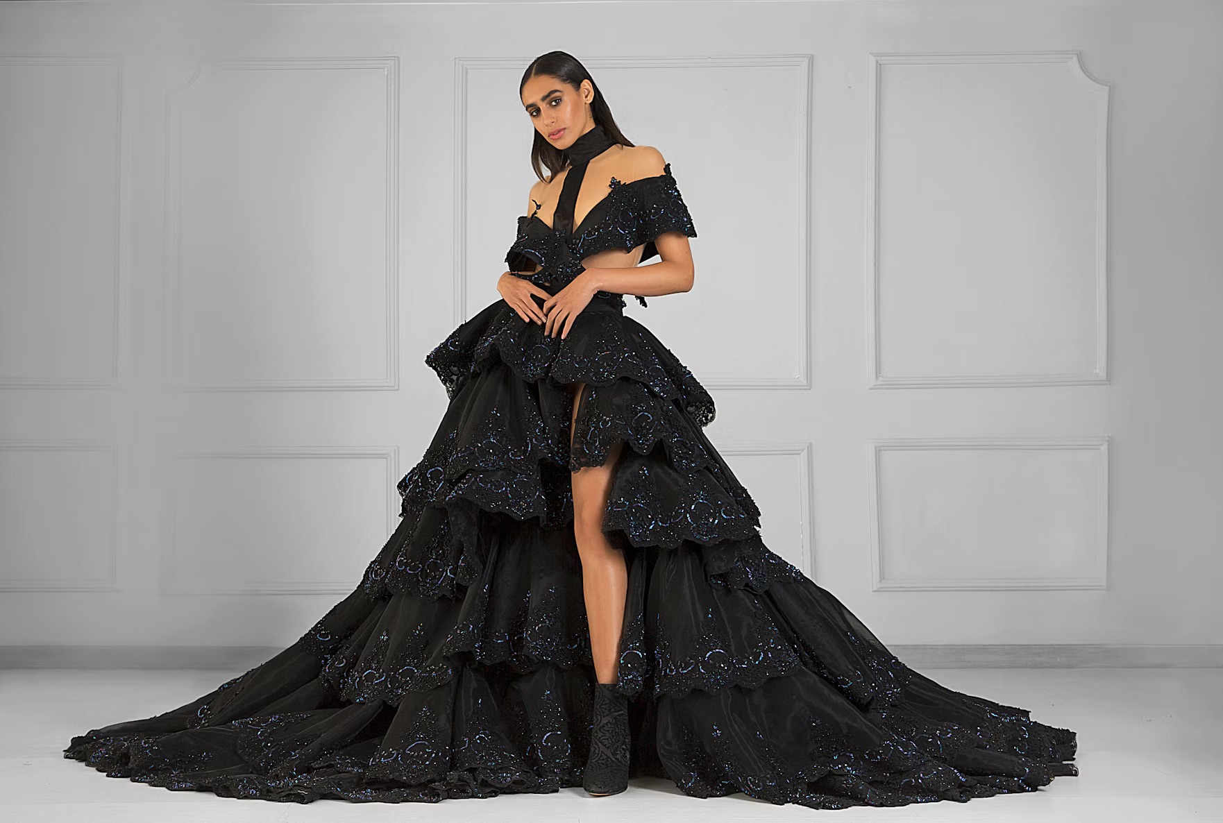 A formal or sophisticated dress
